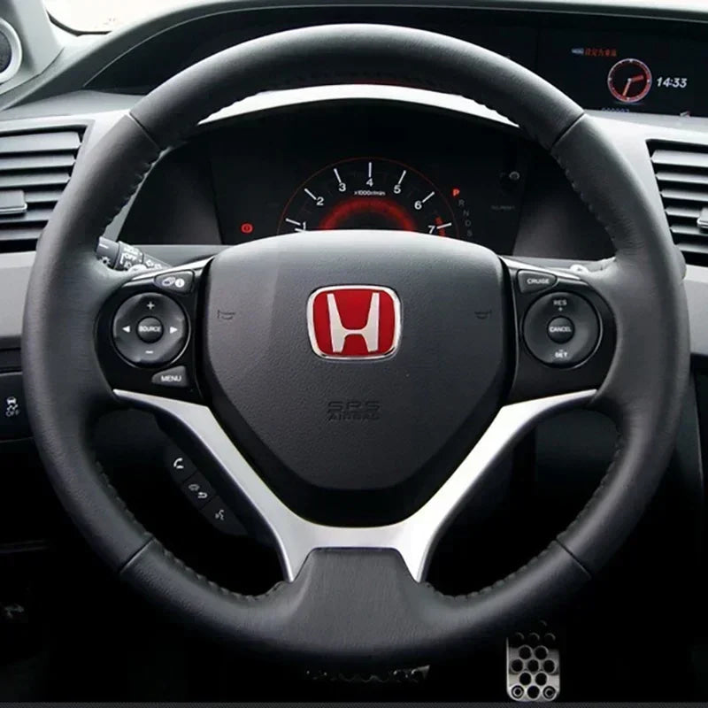 Car Steering Wheel Emblem Badge Sticker for HONDA Jazz Fit Accord Civic CRV Odyssey City Jade Insight Elysion CRZ Accessories