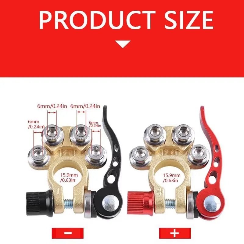 1 Par/2 Piezas de Terminales de Batería de Coche de 12V 24V, Conector de Cableado de Desconexión Rápida, Conector de Corte de Cable, Accesorios para Coche