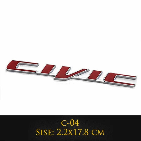 3D Metal Ivtec Letter Emblem Badge Decal Car Styling For Honda Civic Logo Car Rear Tail Trunk Stickers Decals Auto Accessories