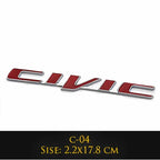 3D Metal Ivtec Letter Emblem Badge Decal Car Styling For Honda Civic Logo Car Rear Tail Trunk Stickers Decals Auto Accessories