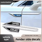 2pcs Car Blade Shape Side Fender Logo Badge Emblem Sticker For GMC Terrain Sierra ornament 1500 Yukon Acadia Savana