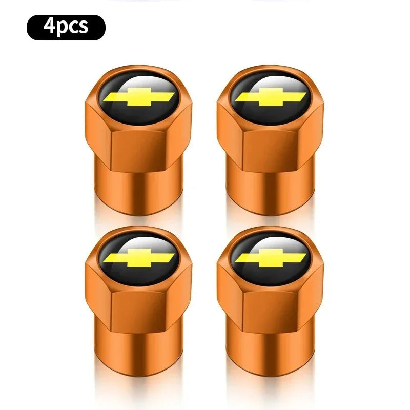 Chevrolet Car Tire Valve Stem Cap, Tire Valve Stem Cover,Universal Car Tire Valve Cap, Tyre Repair & Fitting Tool For Car, SUV