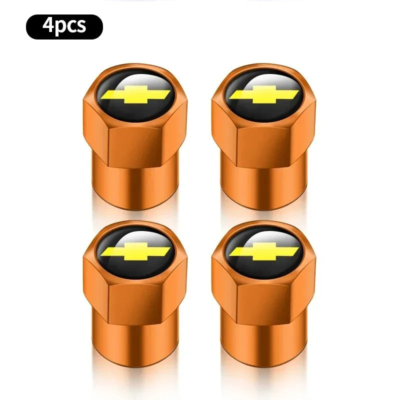 Chevrolet Car Tire Valve Stem Cap, Tire Valve Stem Cover,Universal Car Tire Valve Cap, Tyre Repair & Fitting Tool For Car, SUV