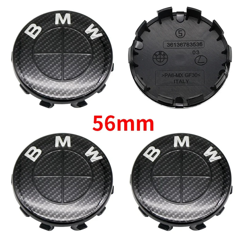 4Pcs 56mm 68mm Carbon Fiber Wheel Center Hub Caps 50th Anniversary Emblem for BMW M Power X5 E46 E90 F10 F30 G20
