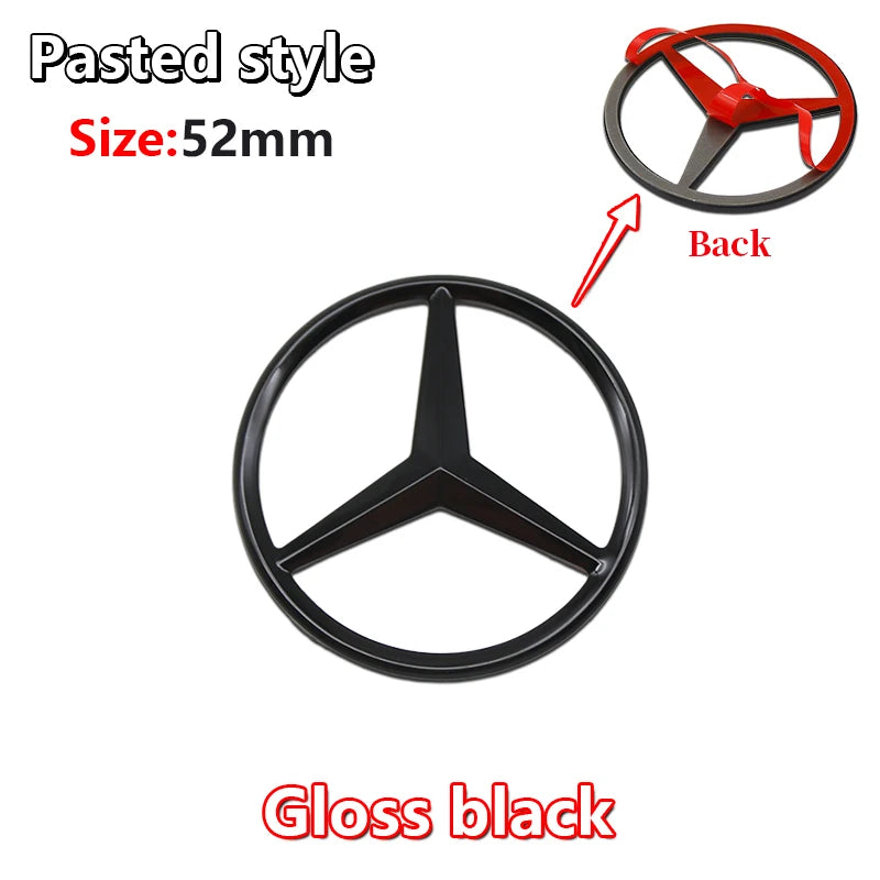 52mm 57mm Pins Sticker Car Steering Wheel Emblem Badge For Mercedes C E S Class CLA CLS W212 W205 W204 Styling Accessories Trim