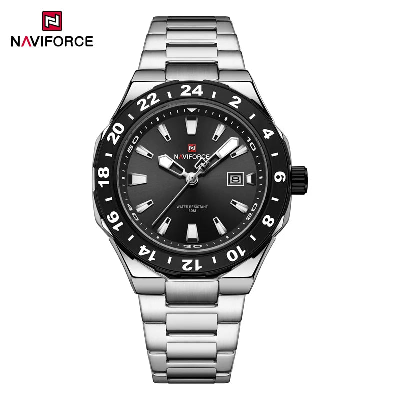 NAVIFORCE Luxury Watch for Men Quartz 3ATM Waterproof Stainless Steel Watches Business Fashion Men's Wristwatch2025