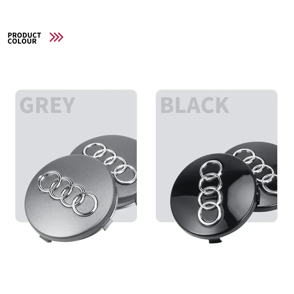 For Audi 4pcs 60mm Car Styling Audi Wheel Center Cap Emblem Hub Covers Badge For Audi B5 B6 B7 B8 B9 D3 Q3 Q5 Q7 TT A1 A3 A4 A5