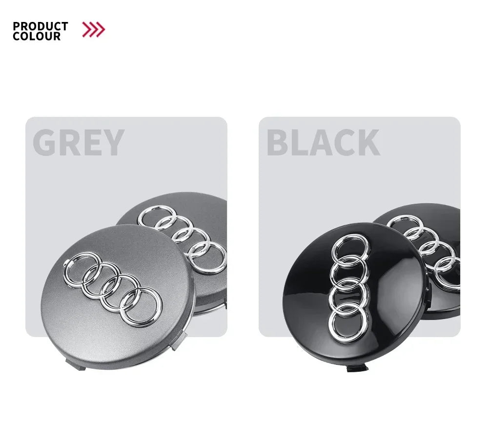 For Audi 4pcs 60mm Car Styling Audi Wheel Center Cap Emblem Hub Covers Badge For Audi B5 B6 B7 B8 B9 D3 Q3 Q5 Q7 TT A1 A3 A4 A5