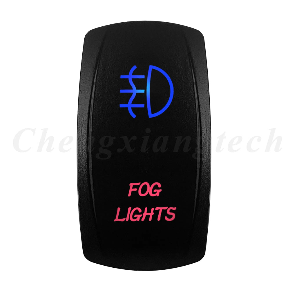 Waterproof 5 Pins SPST On/Off Rocker Switch Blue & Red Led 20A/12V 10A/24V Toggle Switch GPS for Cars,Trucks, RVs, Boats
