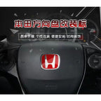 For Honda Civic Accord City H-Sticker Interior Modification CRV Jade Fit Acrylic Car Steering Wheel Emblem Odyssey Hybrid