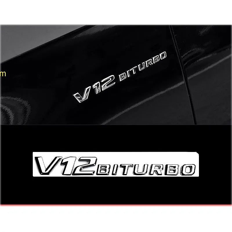 Universal V8 BITURBO 4MATIC+ Car Fender Emblem Badge for Mercedes Benz W220 W201 W222 W204 W176 W124 W212 W213 W177 - Vehicle Ac