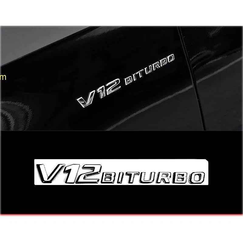 Universal V8 BITURBO 4MATIC+ Car Fender Emblem Badge for Mercedes Benz W220 W201 W222 W204 W176 W124 W212 W213 W177 - Vehicle Ac