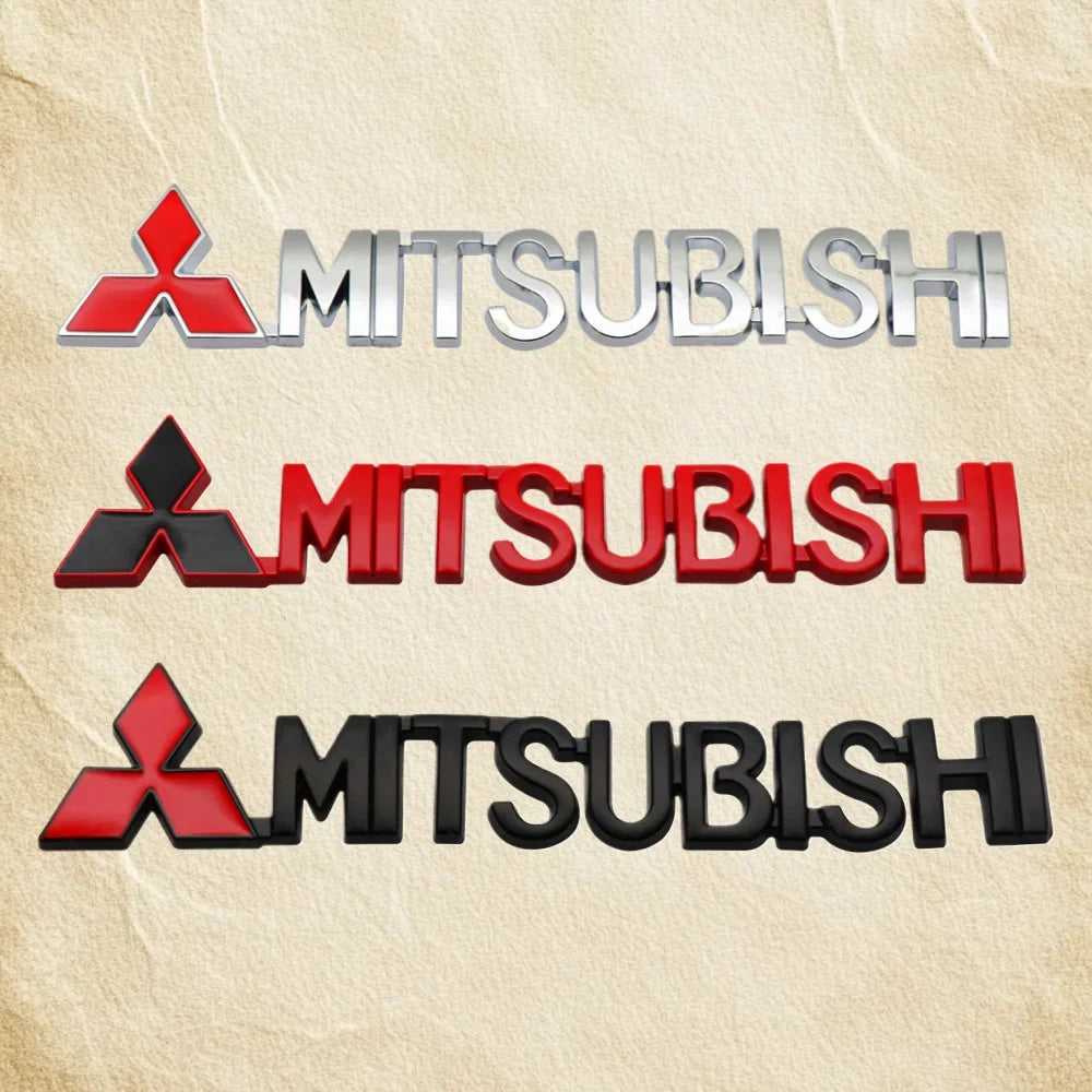 For Mitsubishi Outlander Eclipse Pajero Lancer EVO ASX Triton Attrage Ralliart Delica Car Metal Logo Badge Emblem Sticker