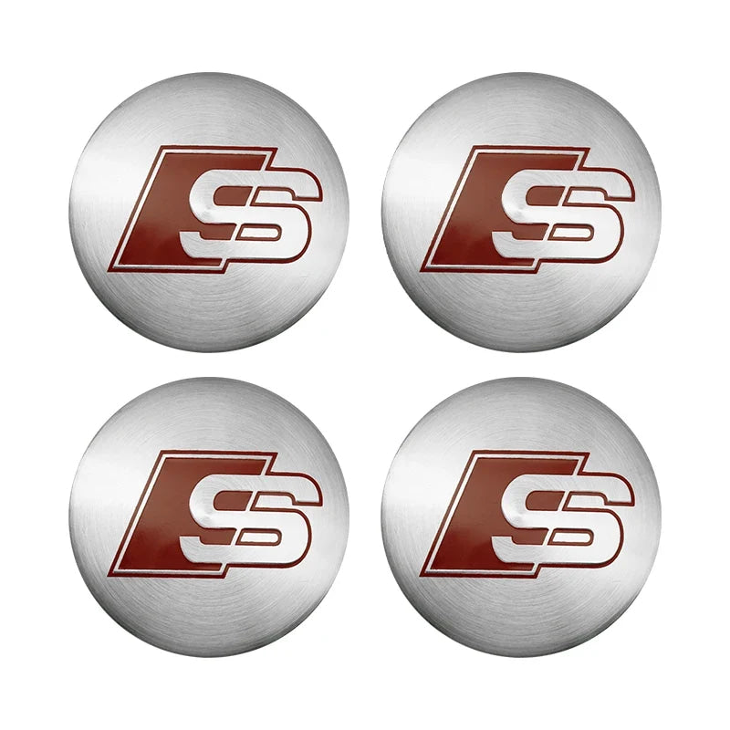 4Pc 56mm Car Wheel Center Hub Cap Rim Cover Emblem Stickers For Audi sline Rs A4 B7 B8 B9 A3 8P 8L 8V A5 A6 C6 C5 C7 A1 A7 A8 Q2