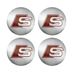 4Pc 56mm Car Wheel Center Hub Cap Rim Cover Emblem Stickers For Audi sline Rs A4 B7 B8 B9 A3 8P 8L 8V A5 A6 C6 C5 C7 A1 A7 A8 Q2