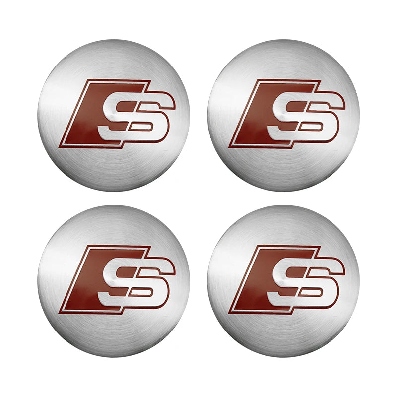4Pc 56mm Car Wheel Center Hub Cap Rim Cover Emblem Stickers For Audi sline Rs A4 B7 B8 B9 A3 8P 8L 8V A5 A6 C6 C5 C7 A1 A7 A8 Q2