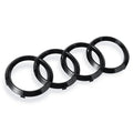 For Audi A3 A4 A5 A6 A7 Q2 Q3 Q5 Q8 TT ABS Black Hood Front Bonnet Grill Rear Trunk Emblem Logo Badge Sticker Decal  4 Ring Logo