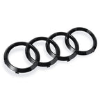 For Audi A3 A4 A5 A6 A7 Q2 Q3 Q5 Q8 TT ABS Black Hood Front Bonnet Grill Rear Trunk Emblem Logo Badge Sticker Decal  4 Ring Logo