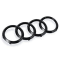 For Audi A3 A4 A5 A6 A7 Q2 Q3 Q5 Q8 TT ABS Black Hood Front Bonnet Grill Rear Trunk Emblem Logo Badge Sticker Decal  4 Ring Logo