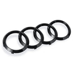 For Audi A3 A4 A5 A6 A7 Q2 Q3 Q5 Q8 TT ABS Black Hood Front Bonnet Grill Rear Trunk Emblem Logo Badge Sticker Decal  4 Ring Logo
