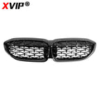 XVIP Front Bumper Kidney Grill Diamonds Style Grille For BMW 3-Series G20 G21 2019-2023 318i 320i 320d 330i 340i 340d M Sport