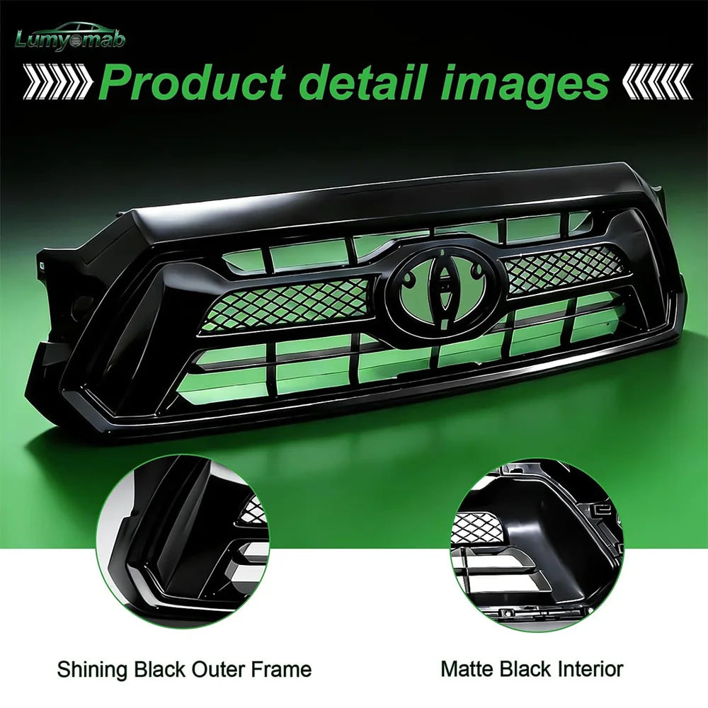 Front Grille Grill Compatible With 2012 2013 2014 2015 Toyota Tacoma Pickup Truck TRD Style Front Bumper Mesh Grill Assembly