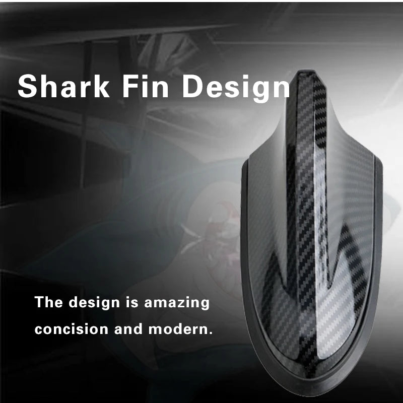 16cm Universal Carbon Fiber Look Car Roof Top Mount Shark Fin Aerial Antenna Toppers Auto Radio AM FM Antenna Signal Amplifier