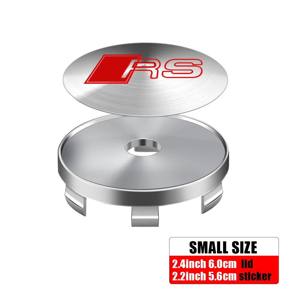 4pcs 56/65mm Car Wheel Center Hub Stickers 60/68mm Wheel Center Hub Caps Cover For AUDI A3 A4 A1 Q3 Q4 Q5 Q6 Q7 Q8 TT RS Sline