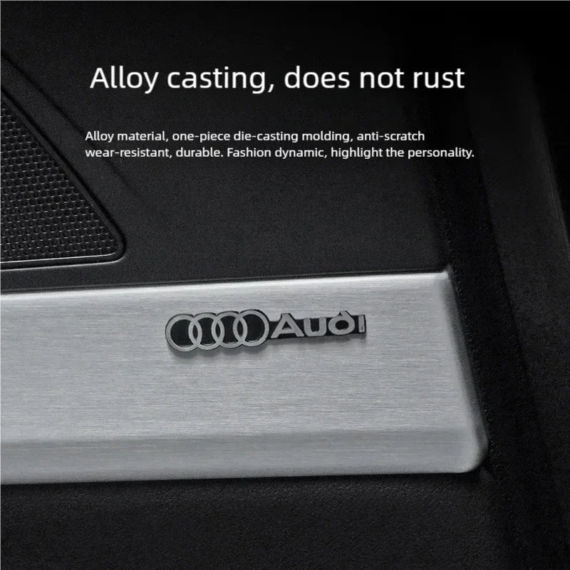 3D Aluminum Car Audio Logo Speaker Emblem Badge Sticker For Audi A3 A4 A5 A6 A7 A1 Q2 Q4 Q3 Q5 Q7 Q8 S3 S4 S5 S6 TT Accessories