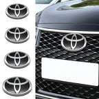 3D Car Logo Modified Car Logo Badges Front And Rear Logo Silver For Toyota Hybrid Series Prado Highlander Camry Corolla Styling