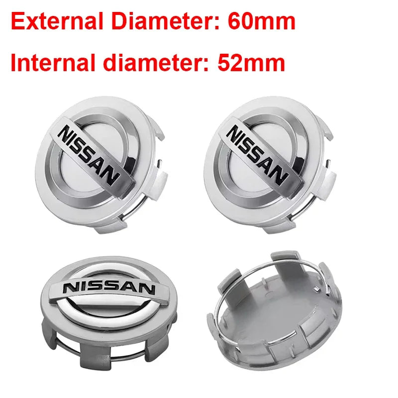 4pcs 54/60mm Car Wheel Center Emblem Hub Cover for Nissan Teana Altima Livina Micra Navara Qashqai Sylphy X-Trail Accessories