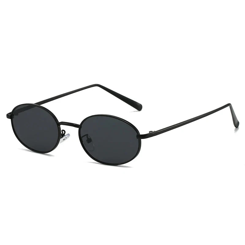 SHAUNA Gafas de sol retro con montura metálica ovalada pequeña para mujer UV400 Gafas de sol punk para hombre