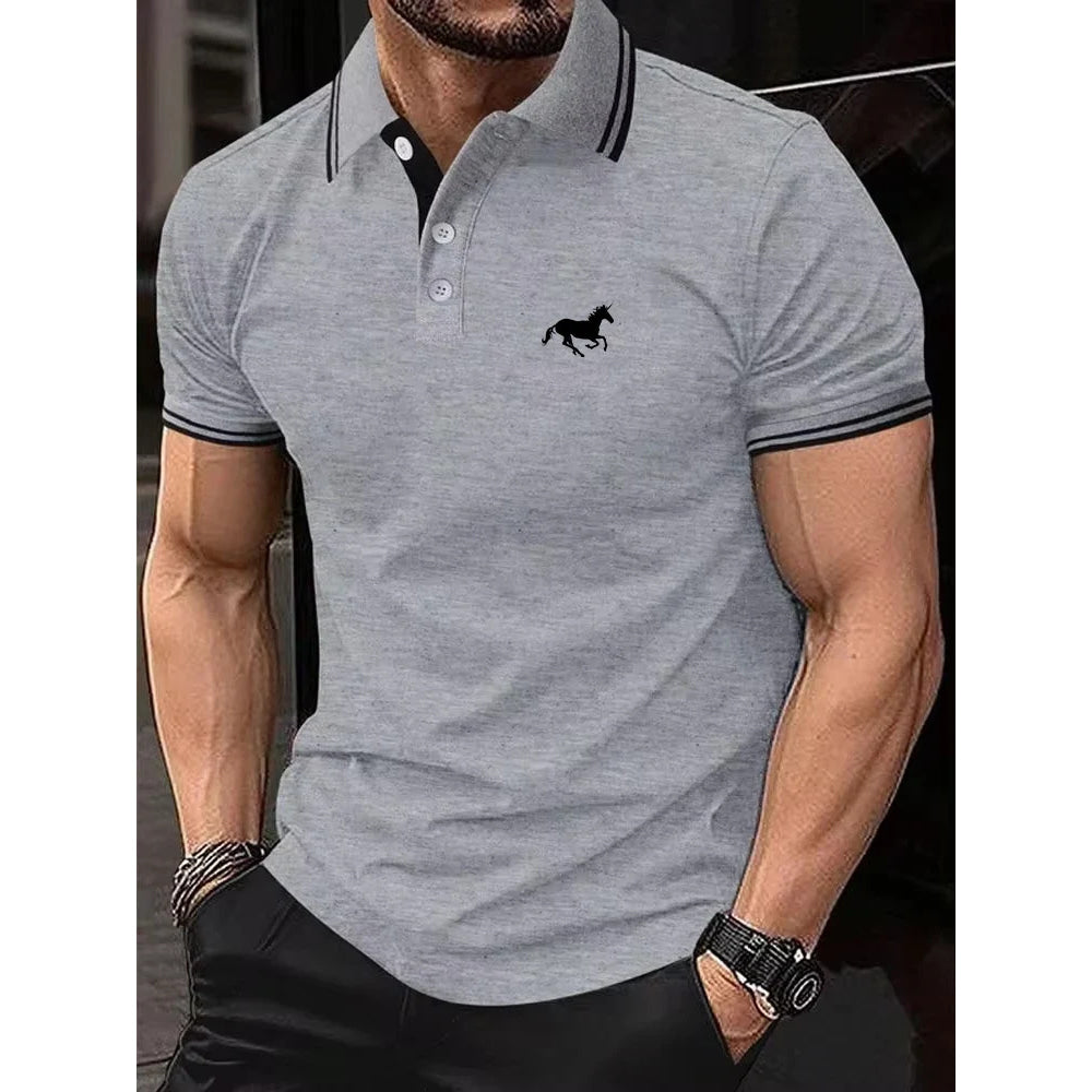Nueva camiseta para hombre, Polo clásico de manga corta, camiseta informal de verano con solapa de botón, Polo informal de S-3XL súper grande