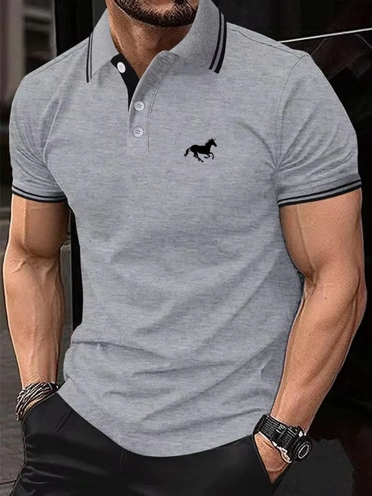 Nueva camiseta para hombre, Polo clásico de manga corta, camiseta informal de verano con solapa de botón, Polo informal de S-3XL súper grande
