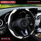 Carbon fiber leather SPORT car steering wheel cover without inner ring, car decoration, suitable for both men and women