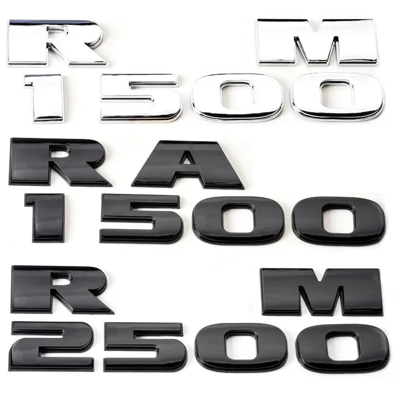 1ABS Emblem Car Stickers For Ram 1500 2500 5.7 Liter Hemi 4X4 Nameplate Charger Viper Magnum Caliber Journey Styling Accessories