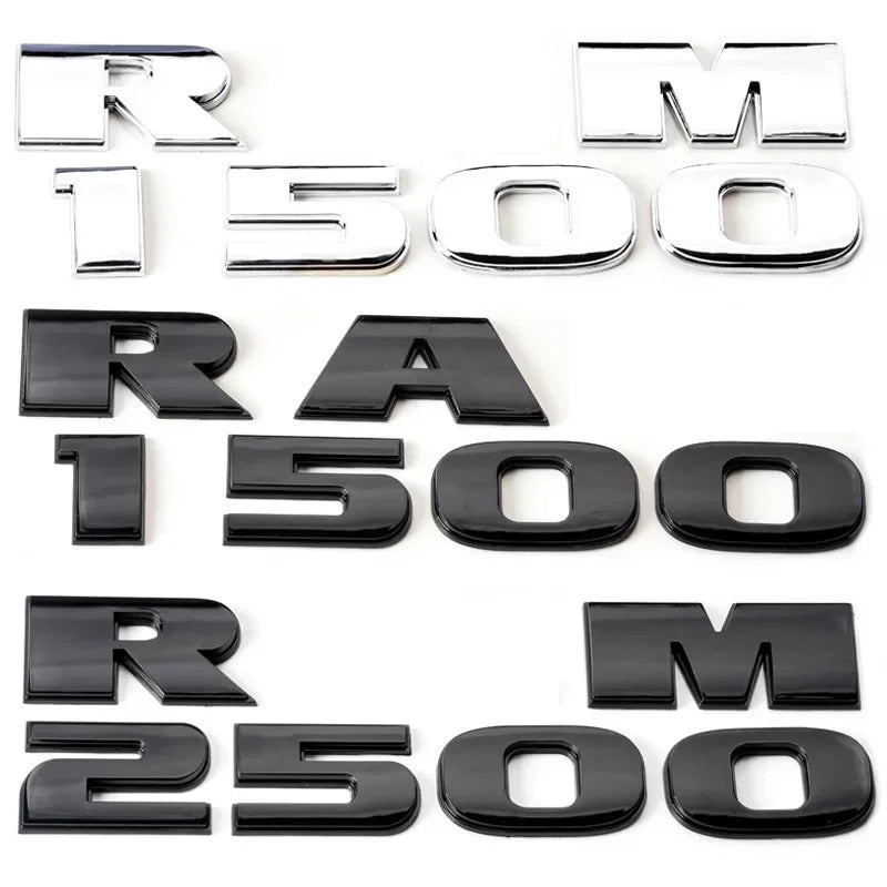 1ABS Emblem Car Stickers For Ram 1500 2500 5.7 Liter Hemi 4X4 Nameplate Charger Viper Magnum Caliber Journey Styling Accessories