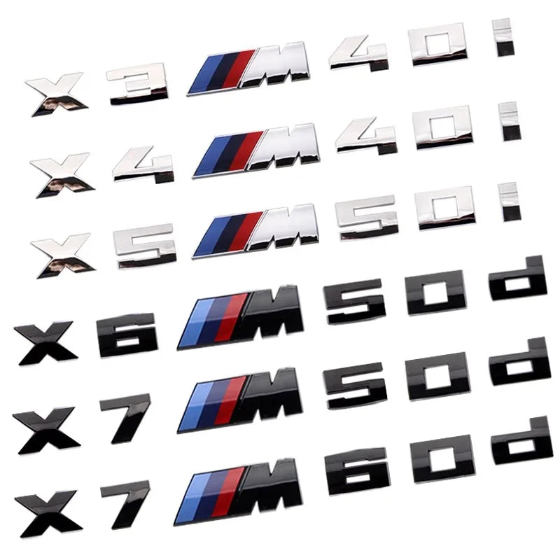 3D ABS M-Standard Sports Competition Emblem Rear Trunk Logo Sticker For BMW M1   X2 X3M X4M X5M X6M X7M Auto Modification  Badge