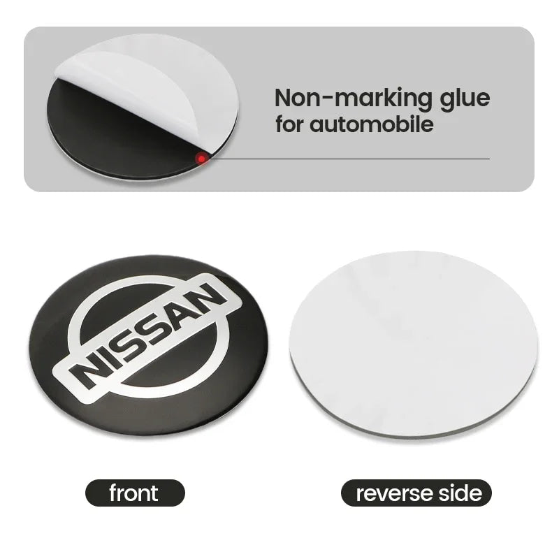 56mm Car Wheel Center Stickers Hub Emblem Decals for Nissan Qashqai X-Trail Patrol Note Leaf Altima Maxima Micra Murano Rogue