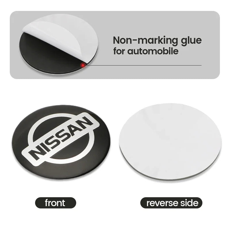 56mm Car Wheel Center Stickers Hub Emblem Decals for Nissan Qashqai X-Trail Patrol Note Leaf Altima Maxima Micra Murano Rogue