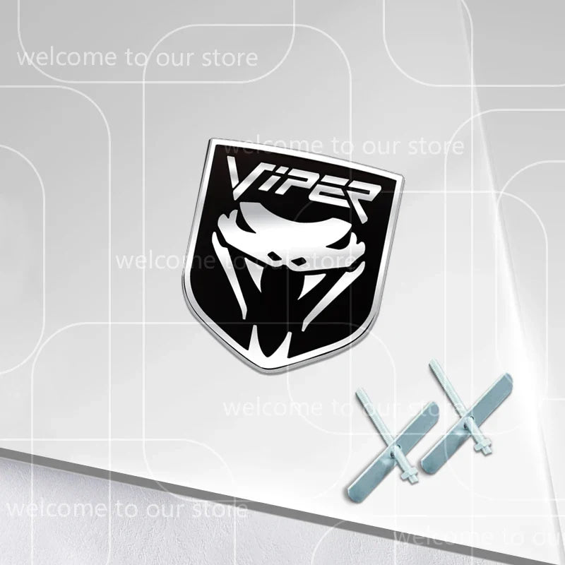 3D VIPER Car Sticker Front Grille Zinc Alloy Emblem For Charger Journey Durango Caliber Body Accessories Rear Trunk Badge Decal