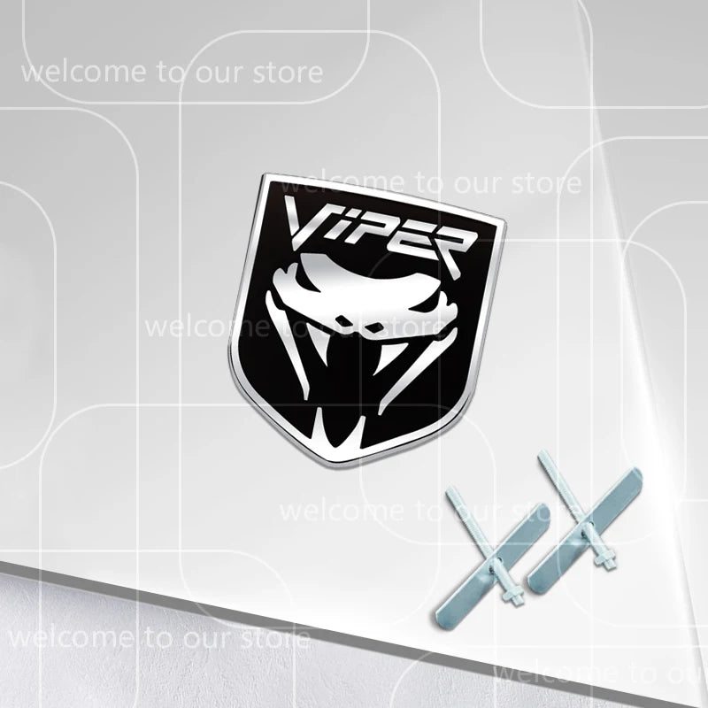 3D VIPER Car Sticker Front Grille Zinc Alloy Emblem For Charger Journey Durango Caliber Body Accessories Rear Trunk Badge Decal