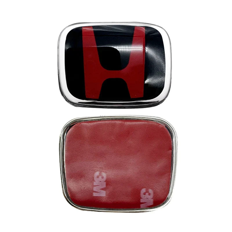 Car Steering Wheel Emblem H-Sticker For Honda Civic Accord City CRV Jade Fit Odyssey Hybrid Red Black Blue Interior Modification