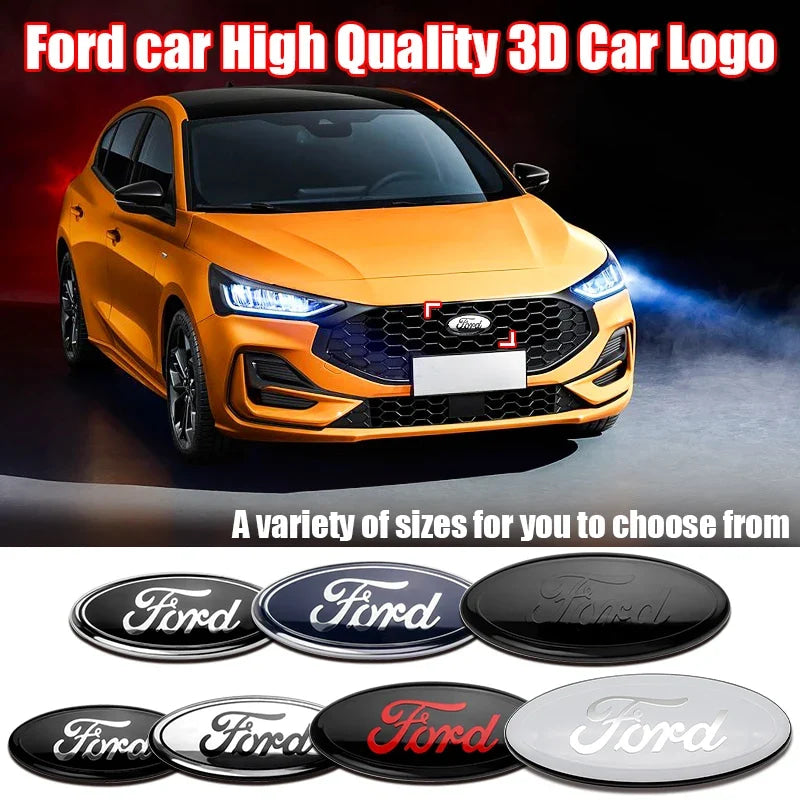 Ford Metal Full Size Front Rear Markings Car Logo For Focus Mondeo Ranger Fiesta Front Rear Trunk Emblem Metal Cover Sticker