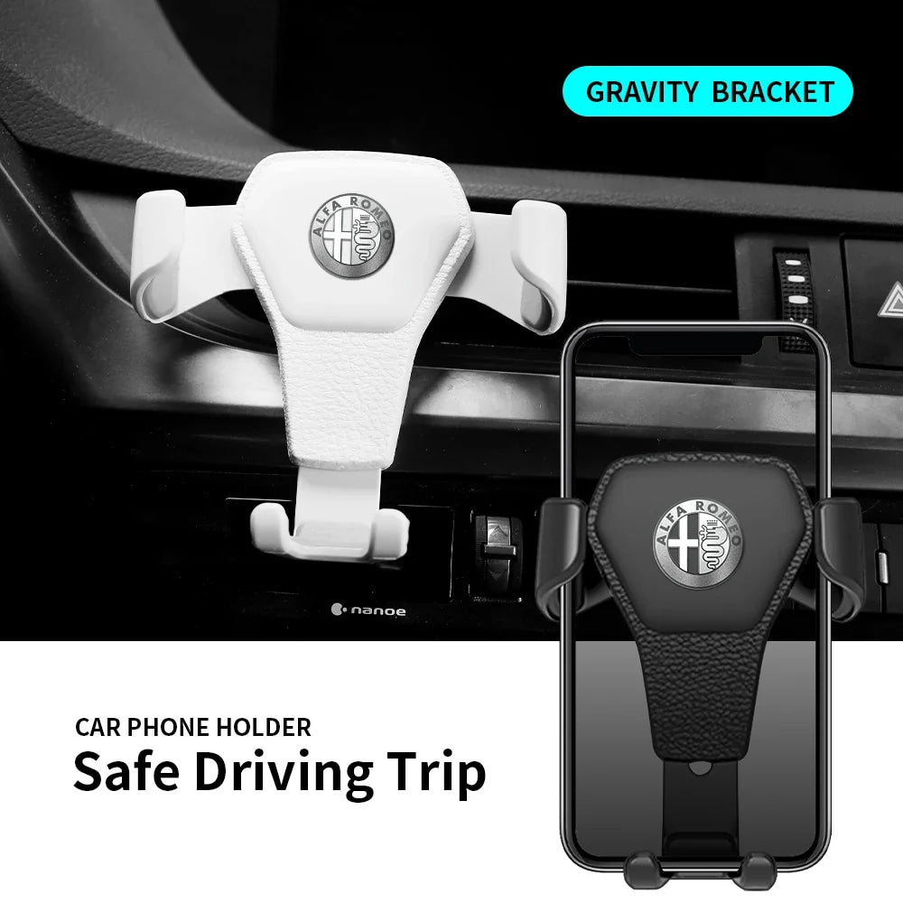 Car Mobile Phone Holder Air Outlet Gravity Sensor Auto Accessories For Alfa Romeo Giulia Stelvio Giulietta 156 159 147 Mito Brer