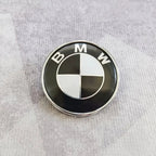 Car Black White BMW Logo Front Hood Emblem 82mm Rear Badge 74mm Wheel Hub Cap 60mm steering wheel sticker 45mm Accessories