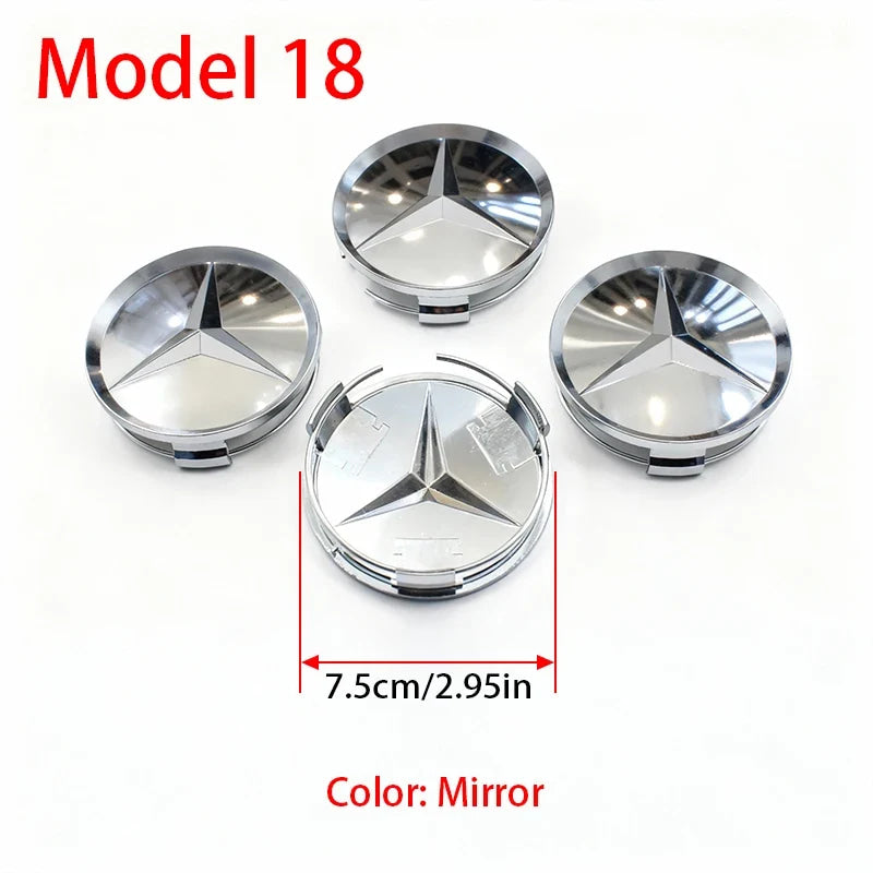 4Pcs 60mm 75mm Car Wheel Center Hub For Mercedes Benz AMG class W205 W203 GLC GLK W206 W220 W211 A180 Cap Rim Cover Accessories