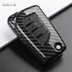 For Toyota Camry RAV4 Forturner Hilux Auris Corolla Avensis Verso Yaris Aygo Scion TC ABS Carbon Fiber Style Car Key Case Cover