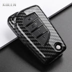 For Toyota Camry RAV4 Forturner Hilux Auris Corolla Avensis Verso Yaris Aygo Scion TC ABS Carbon Fiber Style Car Key Case Cover