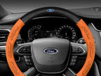 For Ford Mondeo Focus Raptor Puma Edge Explorer Ecosport Ranger F150 Kuga Car Suede Carbon fiber Anti-slip Steering Wheel Cover